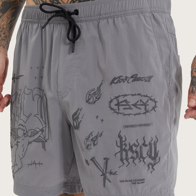 Cracked Beach Shorts Steel Grey