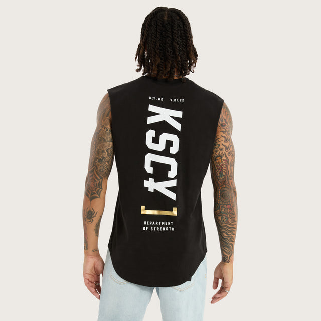 Outlined Dual Curved Muscle Jet Black