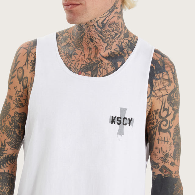 Advisor Raw Muscle Tank Optical White