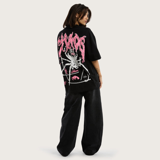 Model wears Katana Street Tee in Jet Black T-Shirts in Black - Image 7