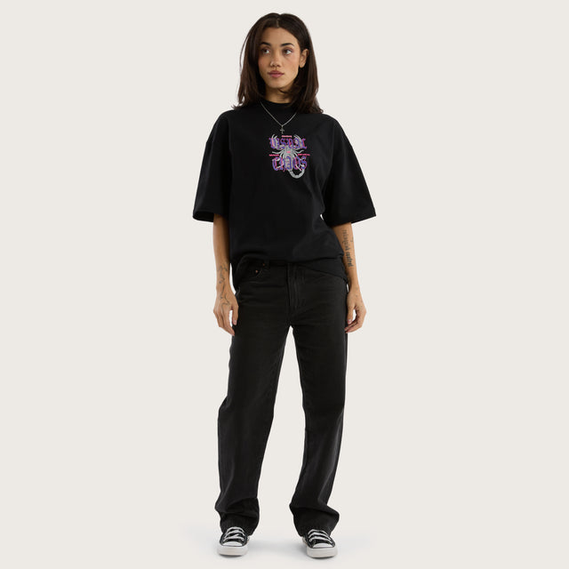 Model wears Scorpio Street Tee Jet Black T-Shirts in Black - Image 3