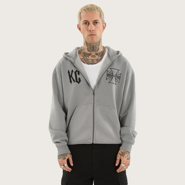 Nocturne Relaxed Zip Hoodie Pigment Ultimate Grey