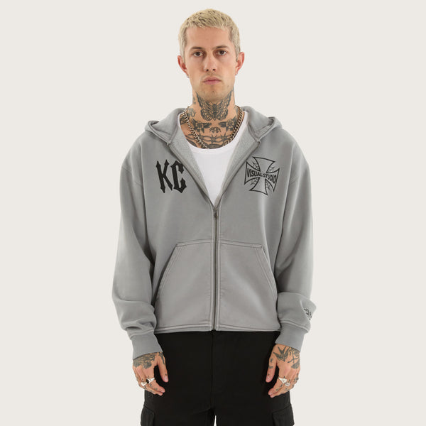 Nocturne Relaxed Zip Hoodie Pigment Ultimate Grey | KSCY