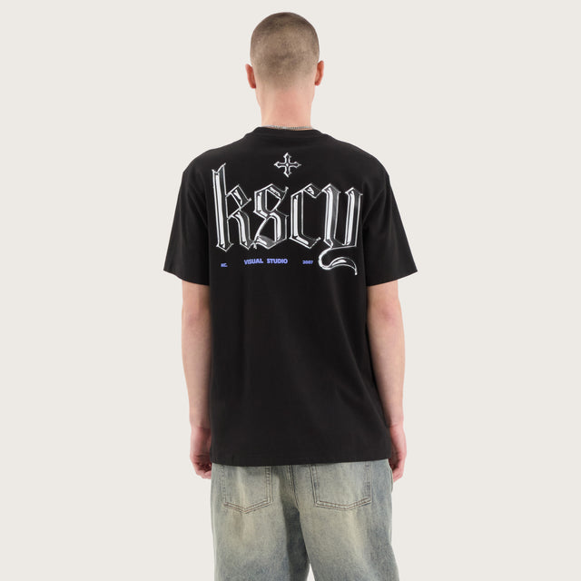 Entangled Relaxed Tee Jet Black