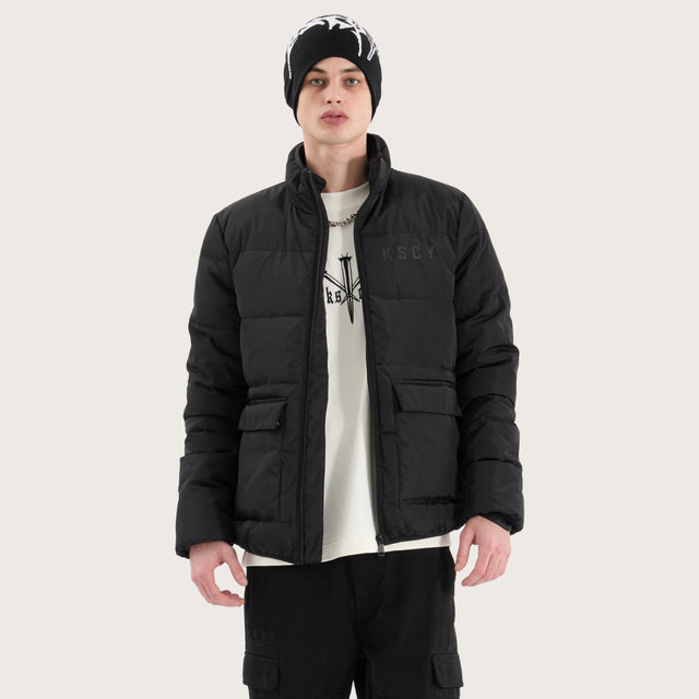 Solitary Puffer Jacket Jet Black