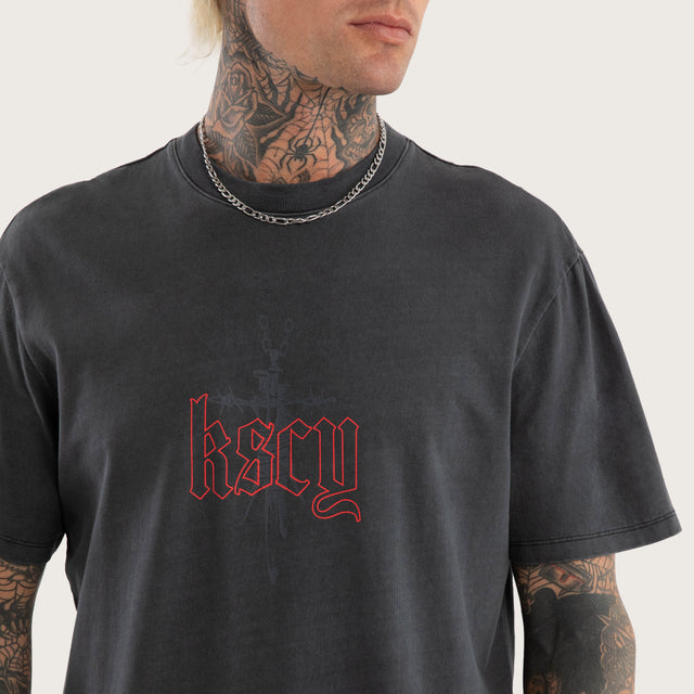 Model wears Within Relaxed Fit Tee in Black T-Shirts in Black - Image 6