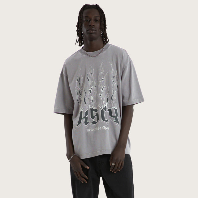 Relentless Oversized Tee Mineral Smoke