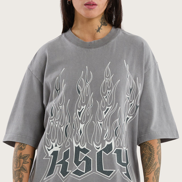 Relentless Oversized Tee Mineral Smoke