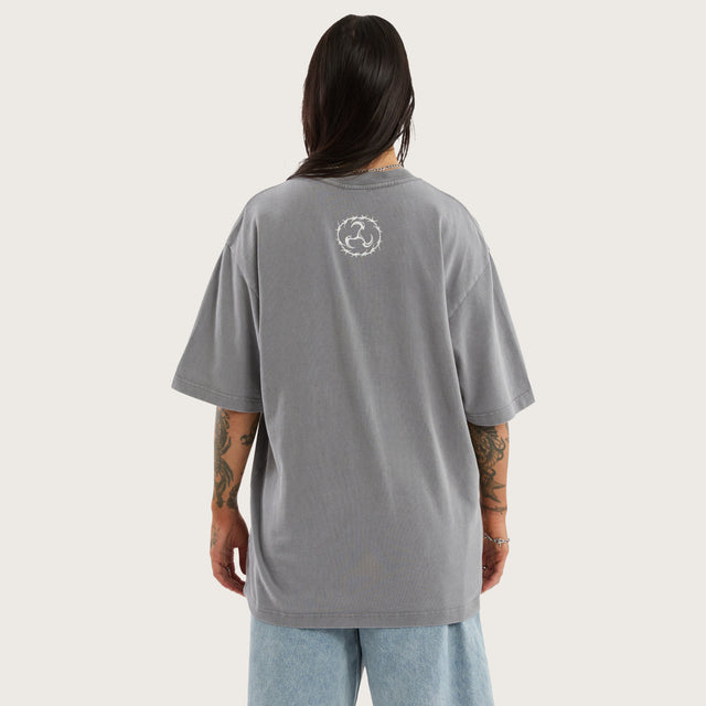 Relentless Oversized Tee Mineral Smoke