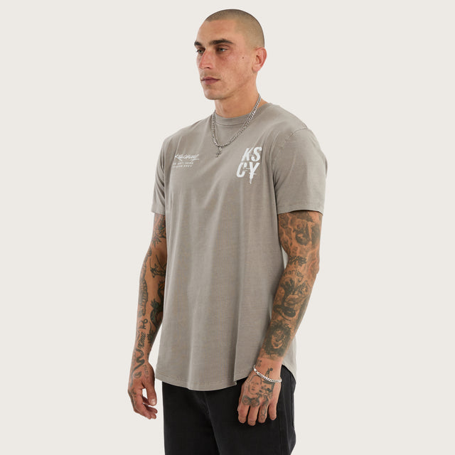Alpha Dual Curved Tee Pigment Elephant Grey