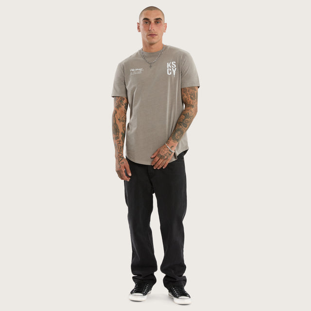 Alpha Dual Curved Tee Pigment Elephant Grey