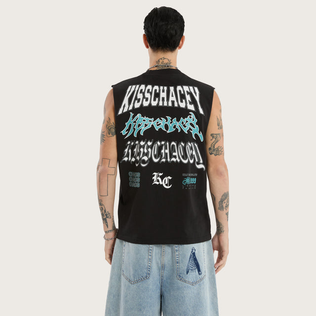 Model wears Movement Street Muscle Tee Jet Black Muscle Tees in Black - Image 1