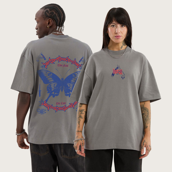 Gust Heavyweight Box Fit Tee in Steel Grey | KSCY
