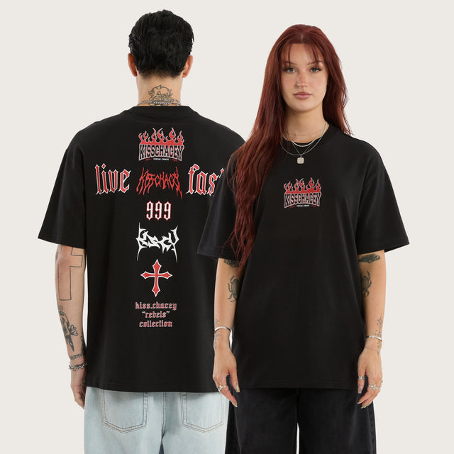 Rebel Box Fit Tee Jet Black