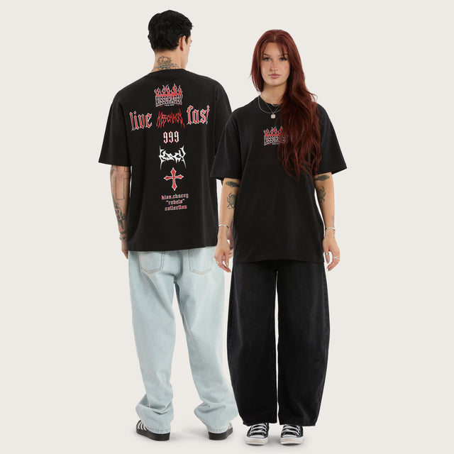 Rebel Box Fit Tee Jet Black
