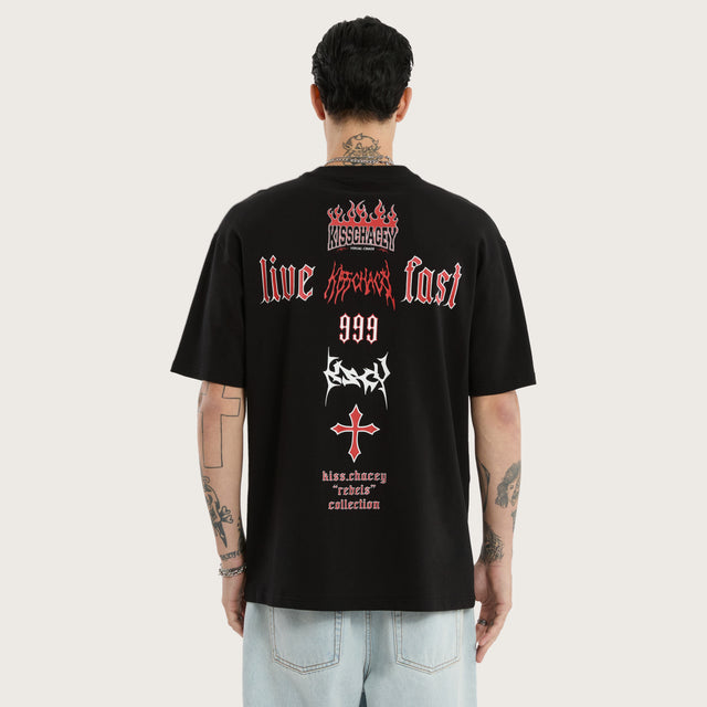 Rebel Box Fit Tee Jet Black
