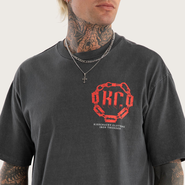 Razor Light Box Fit Tee Pigment Asphalt