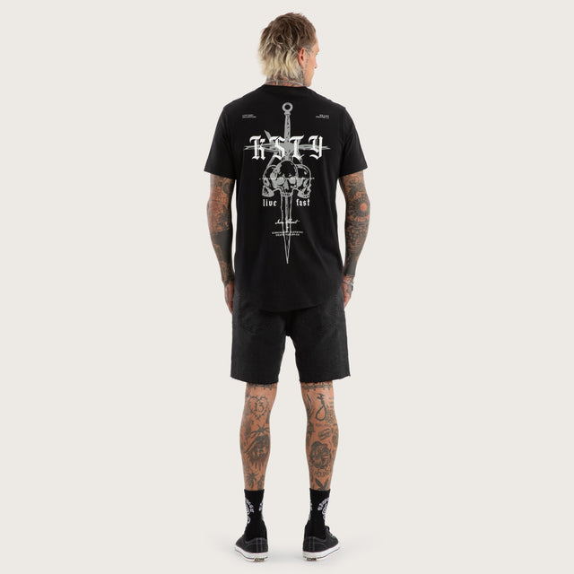 Testament Dual Curved Tee Jet Black
