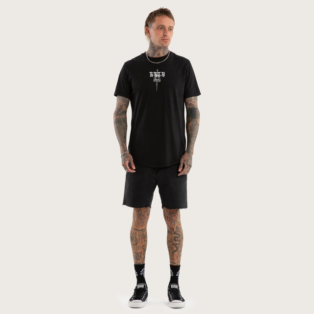 Testament Dual Curved Tee Jet Black