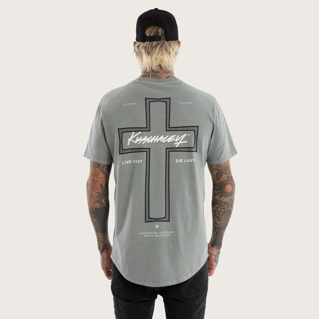 Hollow Dual Curved Tee Pigment Neutral Grey