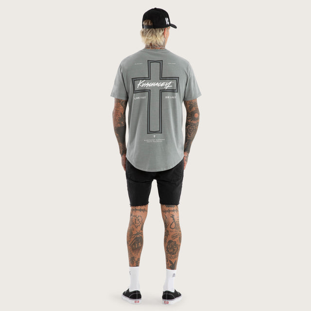 Hollow Dual Curved Tee Pigment Neutral Grey