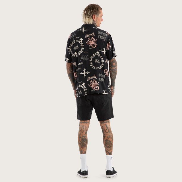 Vegas Resort Shortsleeve Shirt Black Print
