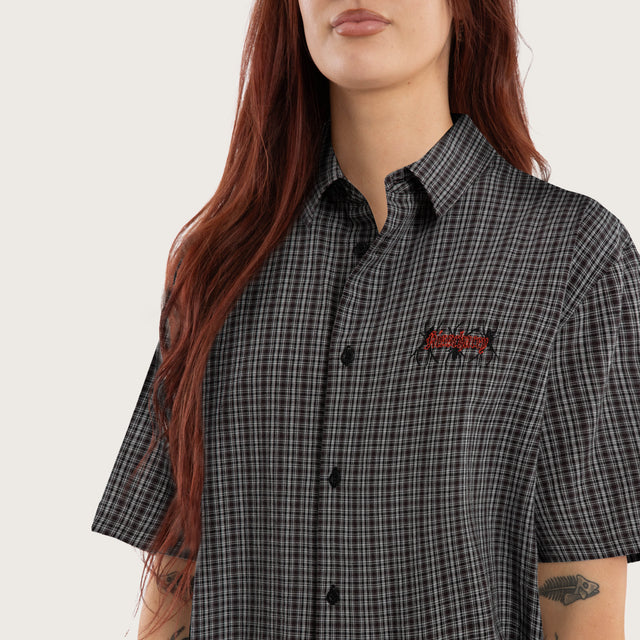 Devotion Button Up Shirt Black Check