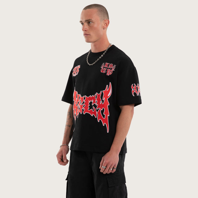 Hustler Loopback Street Tee Jet Black