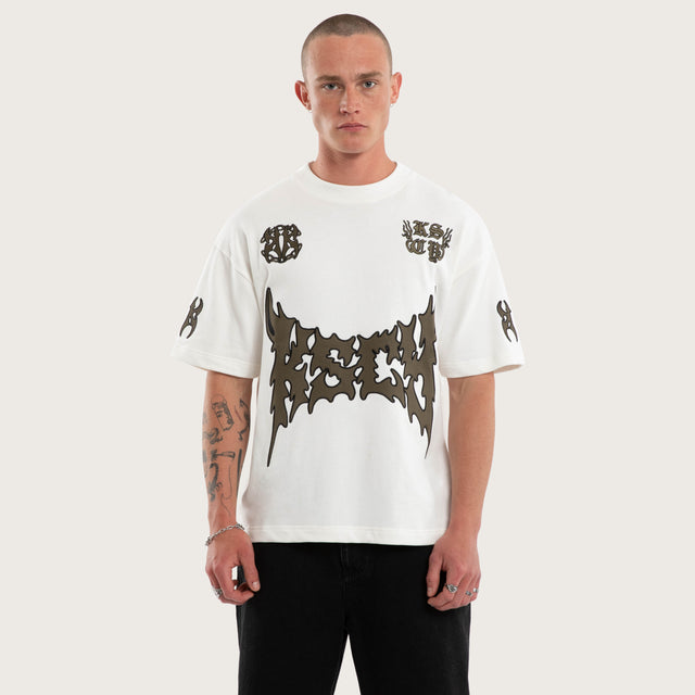 Hustler Loopback Street Tee Natural White