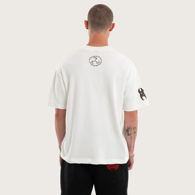 Hustler Loopback Street Tee Natural White