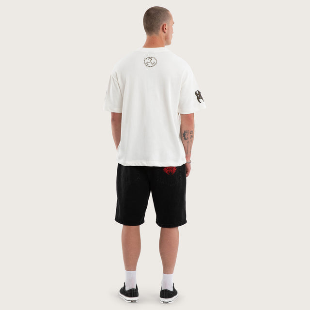 Hustler Loopback Street Tee Natural White