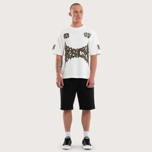 Hustler Loopback Street Tee Natural White