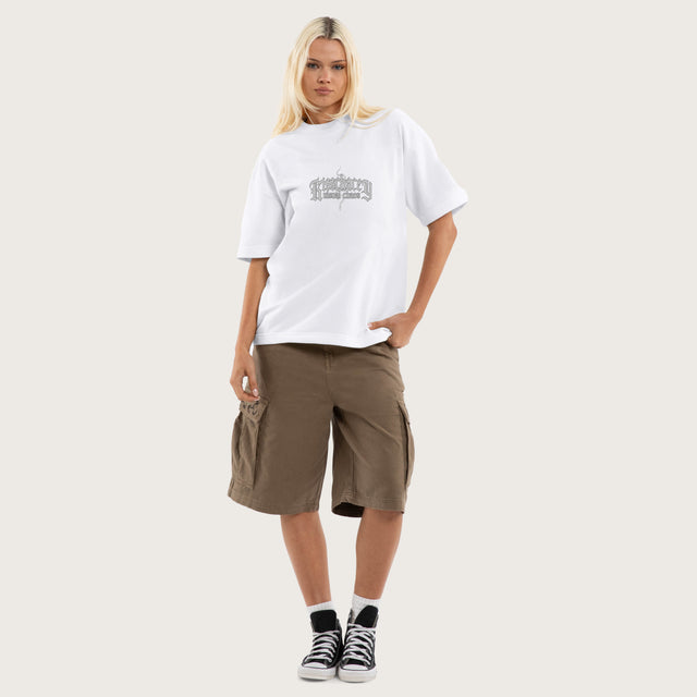 Broken Loopback Street Tee Optical White