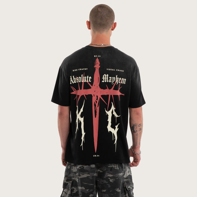 Mayhem Box Tee Sunbleached Black