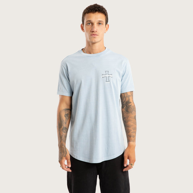 Confession Dual Curved Tee Pigment Skyway
