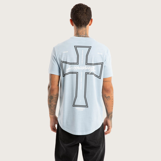 Confession Dual Curved Tee Pigment Skyway