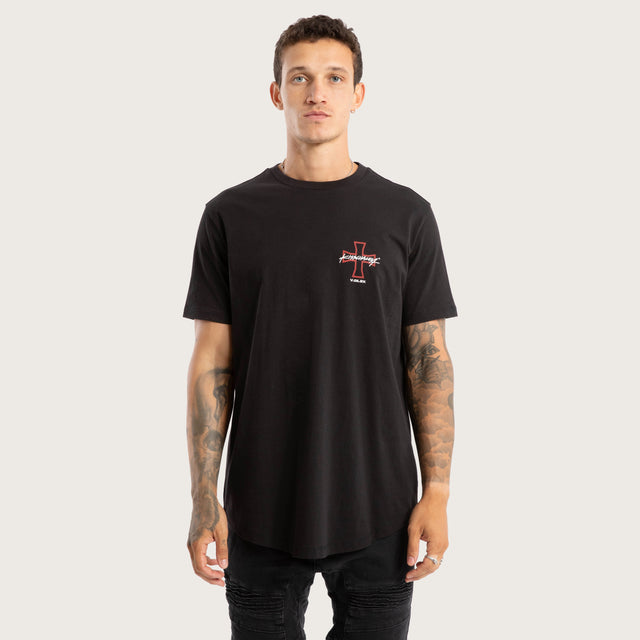 Confession Dual Curved Tee Jet Black