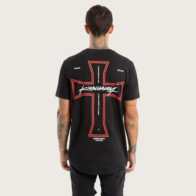 Confession Dual Curved Tee Jet Black