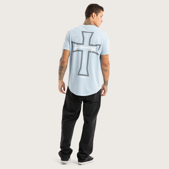 Confession Dual Curved Tee Pigment Skyway