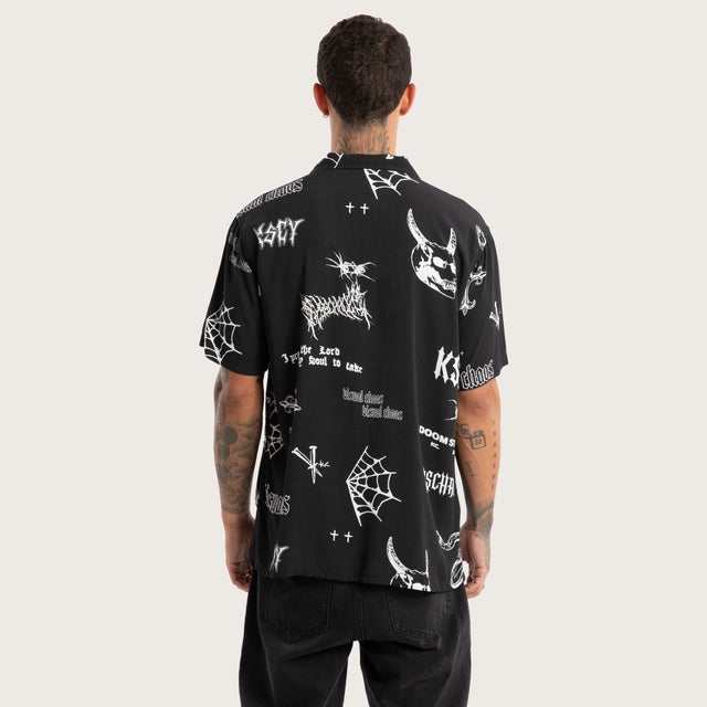 Visual Chaos Relaxed Shirt Black Print