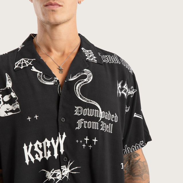 Visual Chaos Relaxed Shirt Black Print