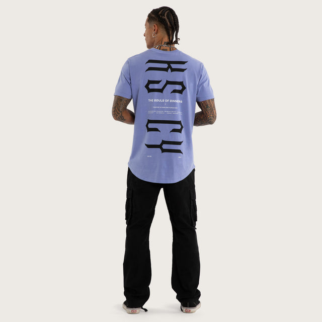 Trapped Dual Curved Tee Pigment Purple Trumpet