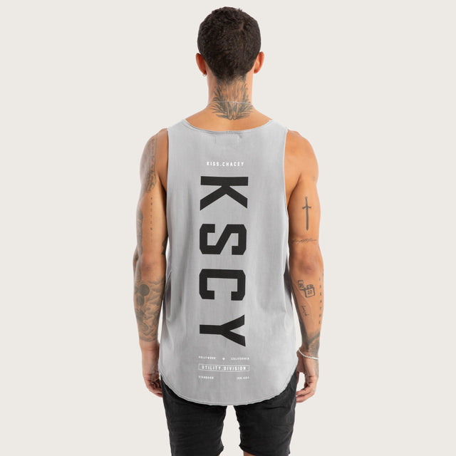 Model wears Visualise Raw Tank Pigment Silver Sconce Grey Tanks in Grey - Image 2