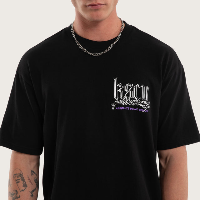 Model wears Absolute Box Fit Tee Jet Black T-Shirts Black – image 3