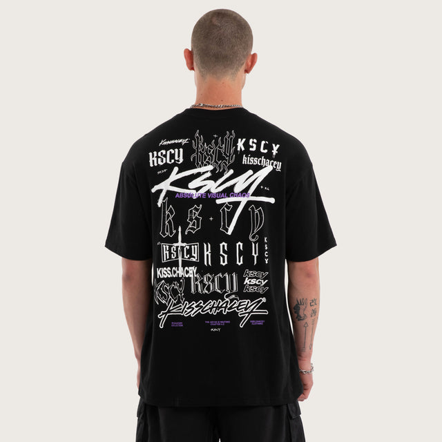 Model wears Absolute Box Fit Tee Jet Black T-Shirts Black – image 2