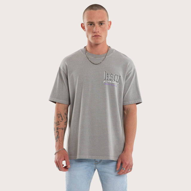 Model wears Absolute Box Fit Tee Pigment Alloy T-Shirts Grey – image 1