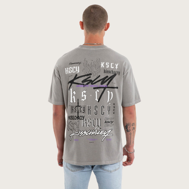 Model wears Absolute Box Fit Tee Pigment Alloy T-Shirts Grey – image 2