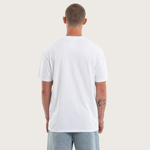 Model wears Frontier Relaxed Tee White T-Shirts White – image 3