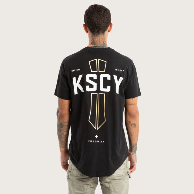 Model wears Delight Dual Curved Tee Jet Black T-Shirts Black – image 2