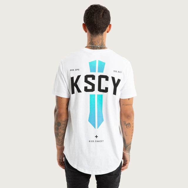 Model wears Delight Dual Curved Tee White T-Shirts White – image 1